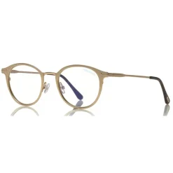 Tom Ford - Blue Block Optical Glasses - Round Metal Optical Glasses - Rose Gold - FT5528-B - Optical Glasses - Tom Ford Eyewear - Avvenice