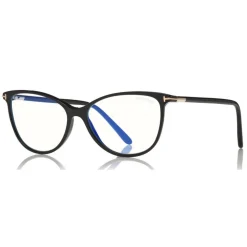 Tom Ford - Blue Block Optical Glasses - Round Acetate Optical Glasses - Black - FT5616-B - Optical Glasses - Tom Ford Eyewear - Avvenice