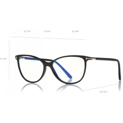 Tom Ford - Blue Block Optical Glasses - Round Acetate Optical Glasses - Black - FT5616-B - Optical Glasses - Tom Ford Eyewear - Avvenice