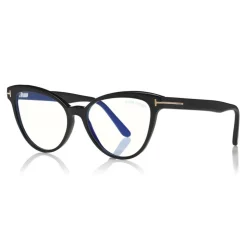 Tom Ford - Blue Block Optical Glasses - Cat-Eye Optical Glasses - Black - FT5639-B - Optical Glasses - Tom Ford Eyewear - Avvenice
