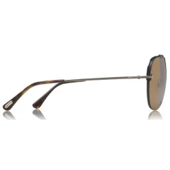 Tom Ford - Brad Sunglasses - Pilot Metal Sunglasses - Brown - FT0584 - Sunglasses - Tom Ford Eyewear - Avvenice