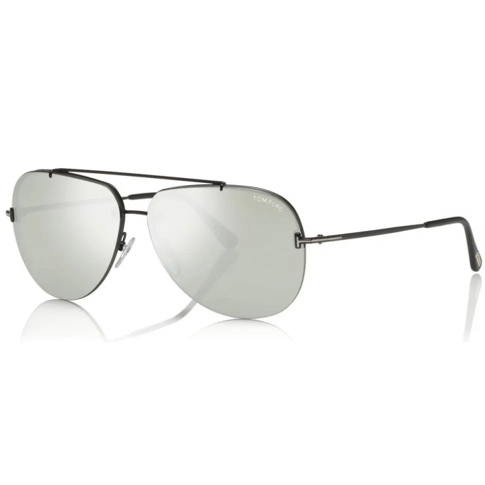 Tom Ford - Brad Sunglasses - Pilot Metal Sunglasses - Black - FT0584 - Sunglasses - Tom Ford Eyewear - Avvenice
