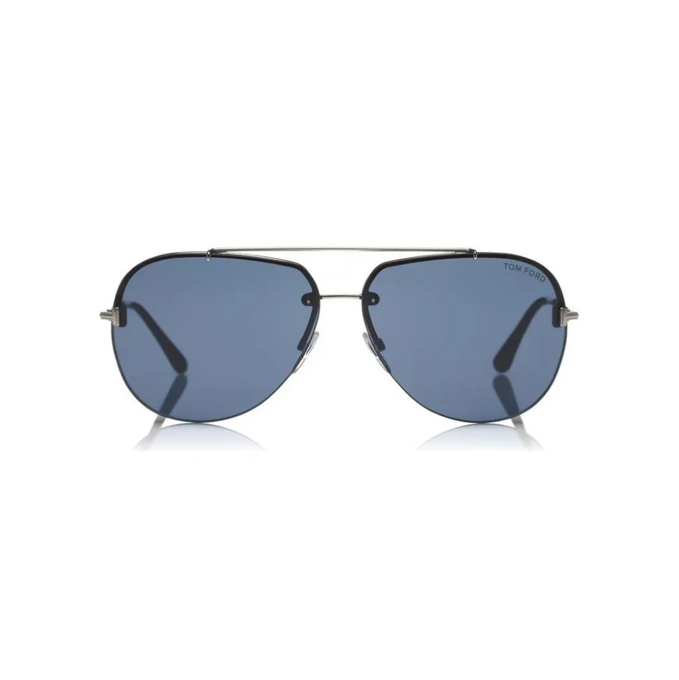 Tom Ford - Brad Sunglasses - Pilot Metal Sunglasses - Blue - FT0584 - Sunglasses - Tom Ford Eyewear - Avvenice