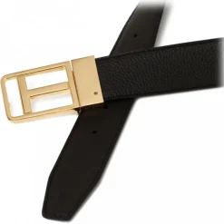 Tom Ford - Brown and Black T Belt - Tom Ford Exclusive Luxury Collection - Avvenice
