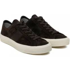 Tom Ford - Brown and Cream Low Top Sneakers - Tom Ford Exclusive Luxury Collection - Avvenice
