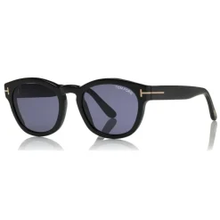 Tom Ford - Bryan Sunglasses - Round Acetate Sunglasses - Black - FT0590 - Sunglasses - Tom Ford Eyewear - Avvenice
