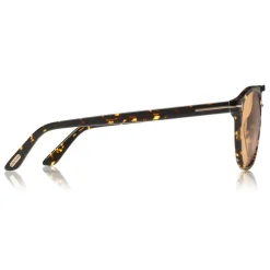 Tom Ford - Burton Sunglasses - Soft Squared Acetate Sunglasses - Dark Havana - FT0697 - Sunglasses - Tom Ford Eyewear - Avvenice