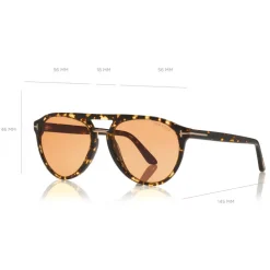 Tom Ford - Burton Sunglasses - Soft Squared Acetate Sunglasses - Dark Havana - FT0697 - Sunglasses - Tom Ford Eyewear - Avvenice
