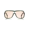 Tom Ford - Caine Sunglasses - Navigator Acetate Sunglasses - Grey Pink - FT0800 - Sunglasses - Tom Ford Eyewear - Avvenice