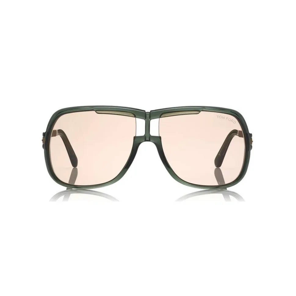 Tom Ford - Caine Sunglasses - Navigator Acetate Sunglasses - Grey Pink - FT0800 - Sunglasses - Tom Ford Eyewear - Avvenice