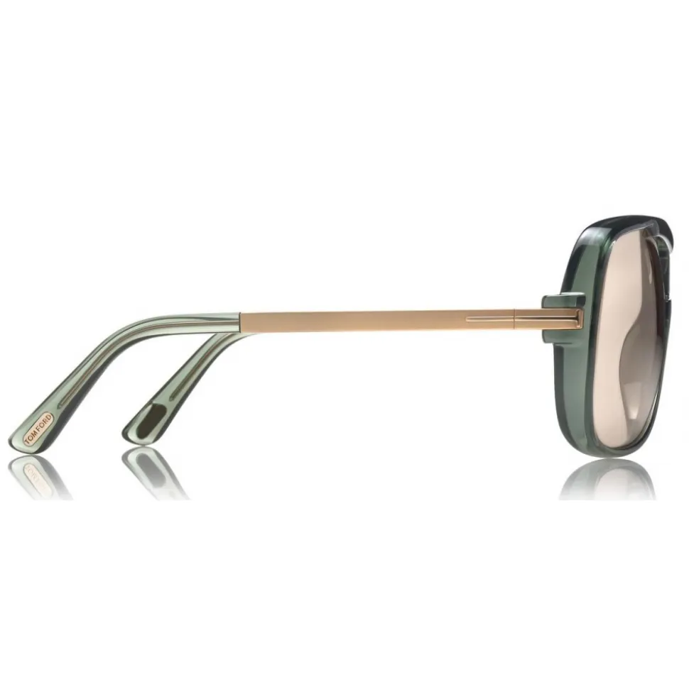 Tom Ford - Caine Sunglasses - Navigator Acetate Sunglasses - Grey Pink - FT0800 - Sunglasses - Tom Ford Eyewear - Avvenice