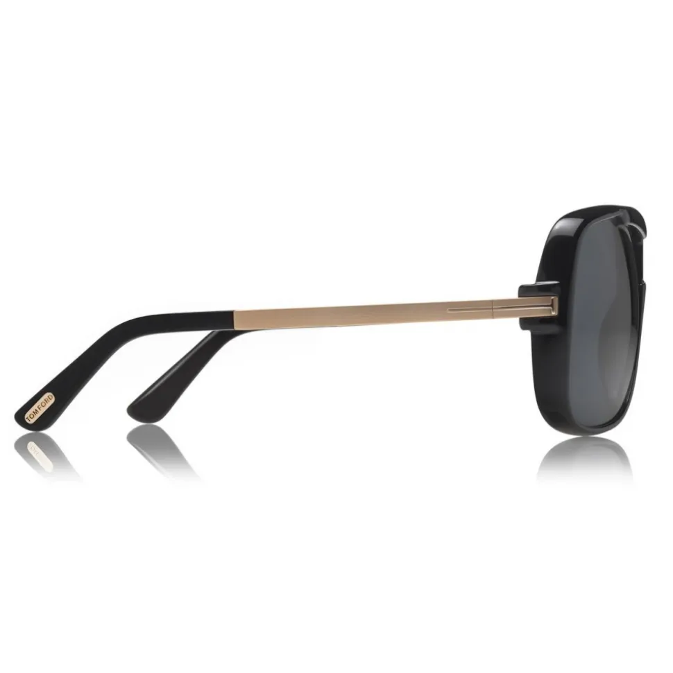 Tom Ford - Caine Sunglasses - Navigator Acetate Sunglasses - Black - FT0800 - Sunglasses - Tom Ford Eyewear - Avvenice