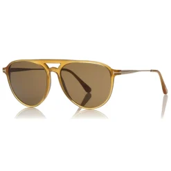 Tom Ford - Carlo Sunglasses - Pilot Acetate Sunglasses - Honey - FT0587 - Sunglasses - Tom Ford Eyewear - Avvenice