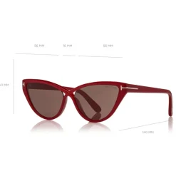 Tom Ford - Charlie Sunglasses - Cat-Eye Acetate Sunglasses - Red - FT0740 - Sunglasses - Tom Ford Eyewear - Avvenice