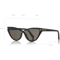 Tom Ford - Charlie Sunglasses - Cat-Eye Acetate Sunglasses - Black - FT0740 - Sunglasses - Tom Ford Eyewear - Avvenice
