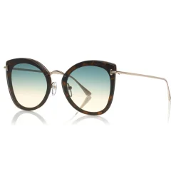 Tom Ford - Charlotte Sunglasses - Butterfly Acetate Sunglasses - Blonde Havana - FT0657 - Sunglasses - Tom Ford Eyewear - Avvenice