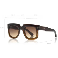 Tom Ford - Christian Sunglasses - Square Acetate Sunglasses - Dark Brown - FT0729 - Sunglasses - Tom Ford Eyewear - Avvenice