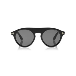 Tom Ford - Christopher Sunglasses - Round Acetate Sunglasses - Black - FT0633 - Sunglasses - Tom Ford Eyewear - Avvenice