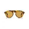 Tom Ford - Christopher Sunglasses - Round Acetate Sunglasses - Olive - FT0633 - Sunglasses - Tom Ford Eyewear - Avvenice