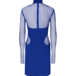 Tom Ford - Cobalt Blue Illusion Mesh Panel Mini Dress - Tom Ford Exclusive Luxury Collection - Avvenice