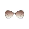 Tom Ford - Colette Butterfly Sunglasses - Butterfly Metal Sunglasses - Dark Brown - FT0250 - Sunglasses - Tom Ford Eyewear - Avvenice