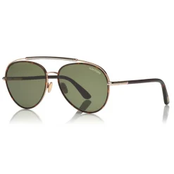 Tom Ford - Curtis Sunglasses - Pilot Shape Sunglasses - Dark Havana - FT0748 - Sunglasses - Tom Ford Eyewear - Avvenice
