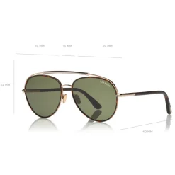 Tom Ford - Curtis Sunglasses - Pilot Shape Sunglasses - Dark Havana - FT0748 - Sunglasses - Tom Ford Eyewear - Avvenice