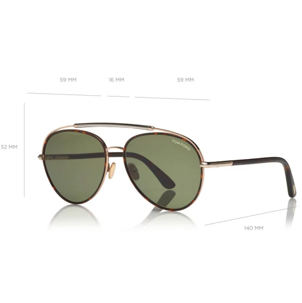 Tom Ford - Curtis Sunglasses - Pilot Shape Sunglasses - Dark Havana - FT0748 - Sunglasses - Tom Ford Eyewear - Avvenice