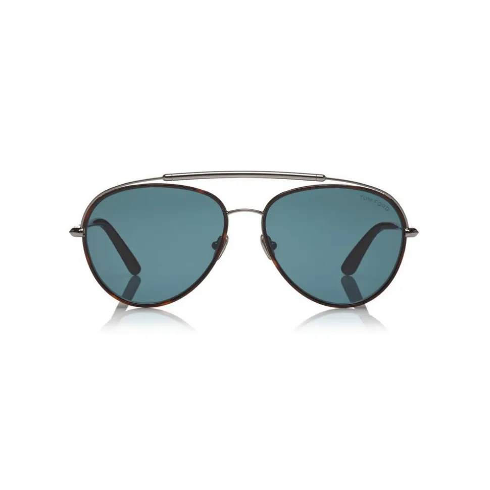 Tom Ford - Curtis Sunglasses - Pilot Shape Sunglasses - Red Havana - FT0748 - Sunglasses - Tom Ford Eyewear - Avvenice