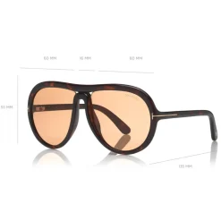 Tom Ford - Cybil Sunglasses - Round Acetate Sunglasses - Dark Havana - FT0768 - Sunglasses - Tom Ford Eyewear - Avvenice