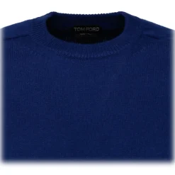 Tom Ford - Dark Blue Cashmere Crewneck Jumper - Tom Ford Exclusive Luxury Collection - Avvenice