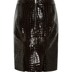 Tom Ford - Dark Chocolate Glossy Skirt - Tom Ford Exclusive Luxury Collection - Avvenice