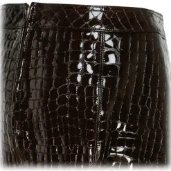 Tom Ford - Dark Chocolate Glossy Skirt - Tom Ford Exclusive Luxury Collection - Avvenice