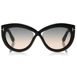 Tom Ford - Diane Sunglasses - Cat-Eye Acetate Sunglasses - Black - FT0577 - Sunglasses - Tom Ford Eyewear - Avvenice