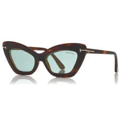 Tom Ford - Double Clip On Optical Glasses - Butterfly Optical Glasses - Havana - FT5643-B - Optical Glasses - Tom Ford Eyewear - Avvenice