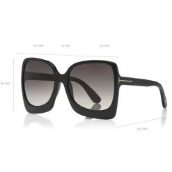 Tom Ford - Emmanuella Sunglasses - Butterfly Acetate Sunglasses - FT0618 - Black - Tom Ford Eyewear - Avvenice