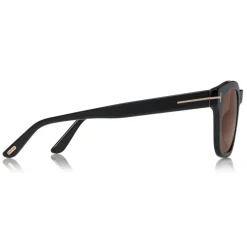 Tom Ford - Eugenio Sunglasses - Square Acetate Sunglasses - Shiny Black Brown - FT0676 - Sunglasses - Tom Ford Eyewear - Avvenice