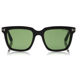 Tom Ford - Fausto Sunglasses - Soft Rectangular Acetate Sunglasses - FT0646 - Black - Tom Ford Eyewear - Avvenice