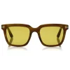 Tom Ford - Fausto Sunglasses - Soft Rectangular Acetate Sunglasses - FT0646 - Brown - Tom Ford Eyewear - Avvenice