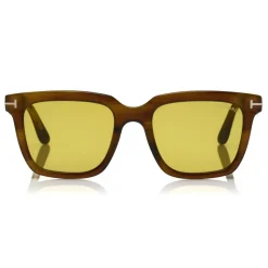 Tom Ford - Fausto Sunglasses - Soft Rectangular Acetate Sunglasses - FT0646 - Brown - Tom Ford Eyewear - Avvenice