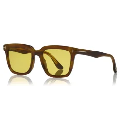 Tom Ford - Fausto Sunglasses - Soft Rectangular Acetate Sunglasses - FT0646 - Brown - Tom Ford Eyewear - Avvenice