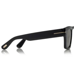 Tom Ford - Fausto Sunglasses - Soft Rectangular Acetate Sunglasses - FT0711 - Black - Tom Ford Eyewear - Avvenice