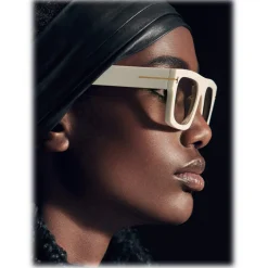 Tom Ford - Fausto Sunglasses - Soft Rectangular Acetate Sunglasses - FT0711 - White - Tom Ford Eyewear - Avvenice