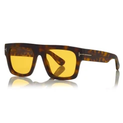 Tom Ford - Fausto Sunglasses - Soft Rectangular Acetate Sunglasses - FT0711 - Havana - Tom Ford Eyewear - Avvenice