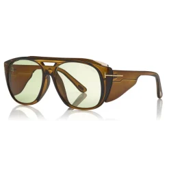 Tom Ford - Fender Sunglasses - Square Acetate Sunglasses - Gold Green - FT0799 - Sunglasses - Tom Ford Eyewear - Avvenice