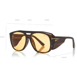 Tom Ford - Fender Sunglasses - Square Acetate Sunglasses - Brown - FT0799 - Sunglasses - Tom Ford Eyewear - Avvenice