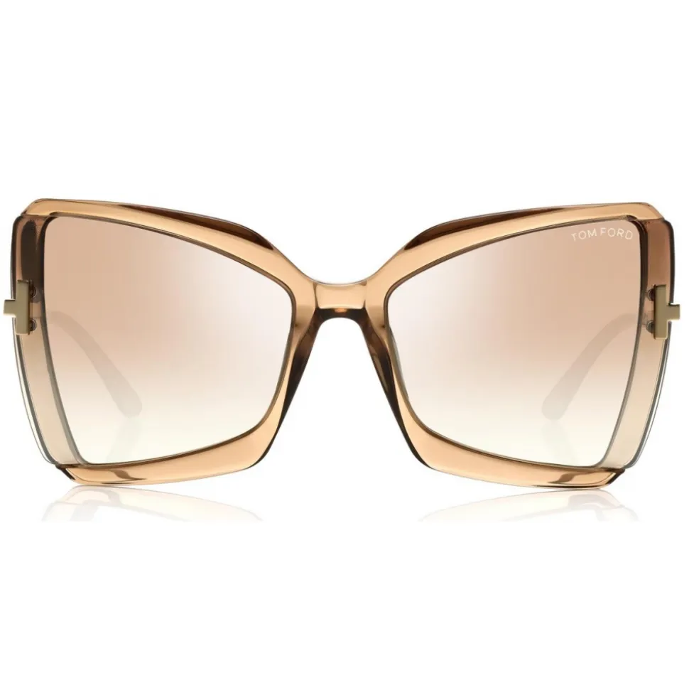 Tom Ford - Gia Sunglasses - Butterfly Acetate Sunglasses - Beige - FT0766 - Sunglasses - Tom Ford Eyewear - Avvenice