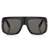 Tom Ford - Gino Sunglasses - Square Acetate Sunglasses - FT0733 - Black - Tom Ford Eyewear - Avvenice