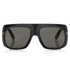 Tom Ford - Gino Sunglasses - Square Acetate Sunglasses - FT0733 - Black - Tom Ford Eyewear - Avvenice