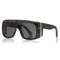 Tom Ford - Gino Sunglasses - Square Acetate Sunglasses - FT0733 - Black - Tom Ford Eyewear - Avvenice